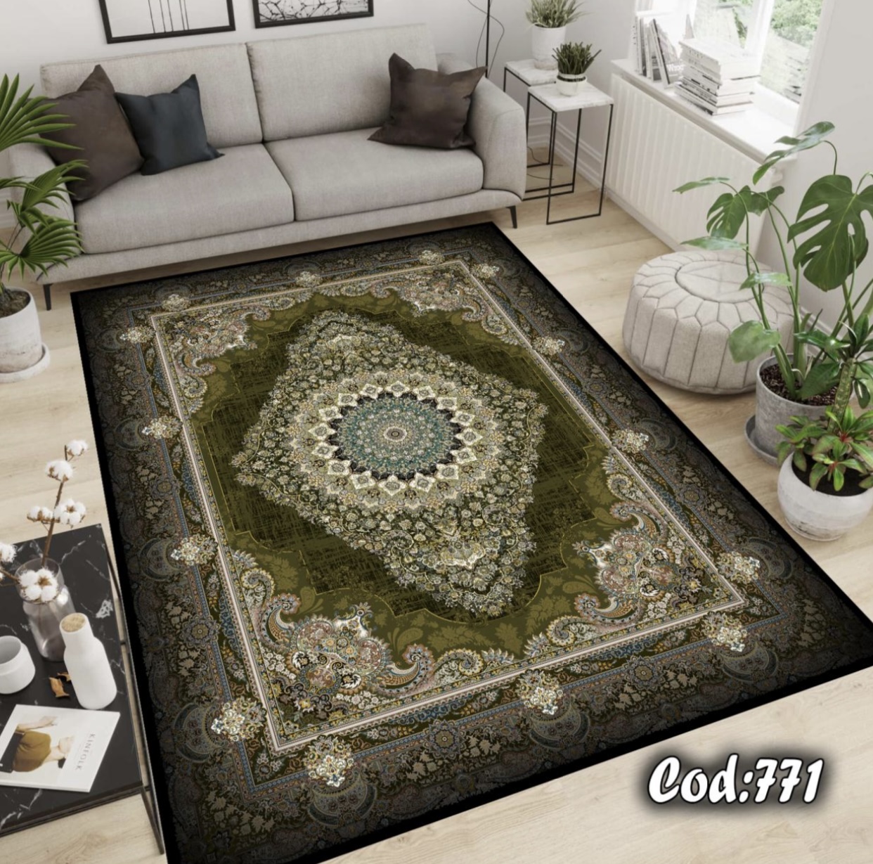 روفرشی کشدار مخمل شانل سبز