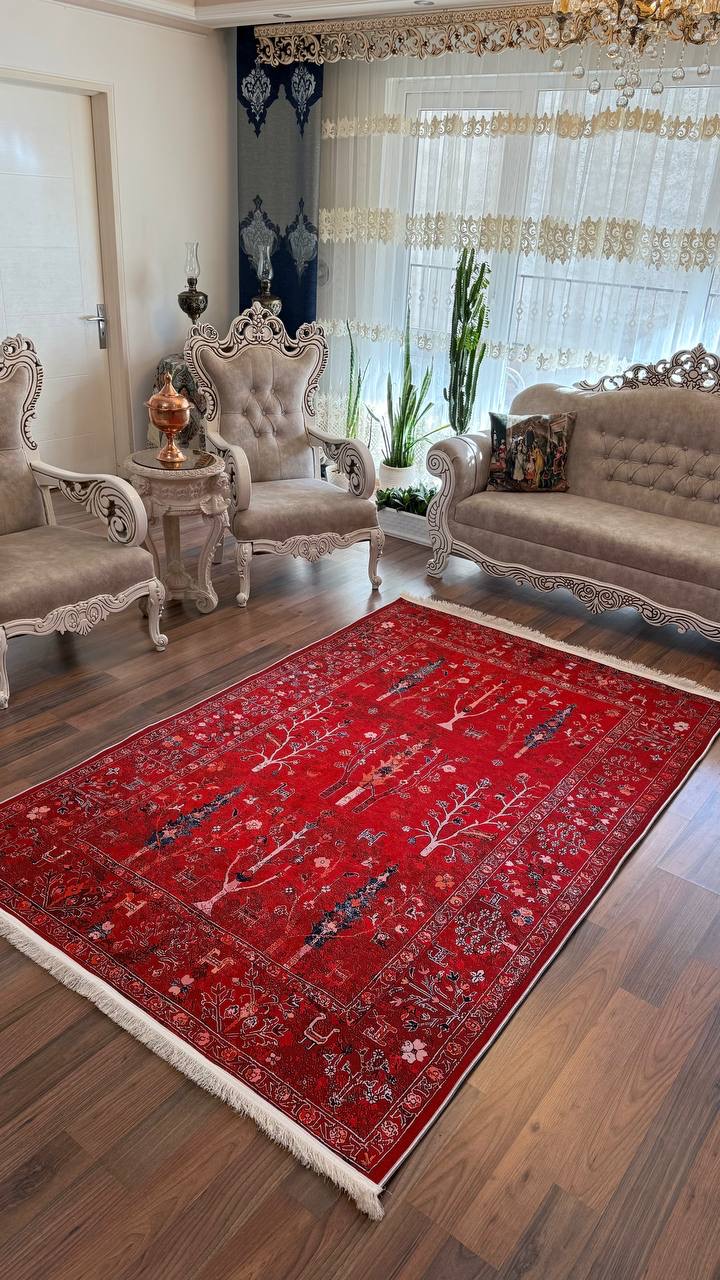 فرشینه مخمل لاکی طرح سلطان اباد