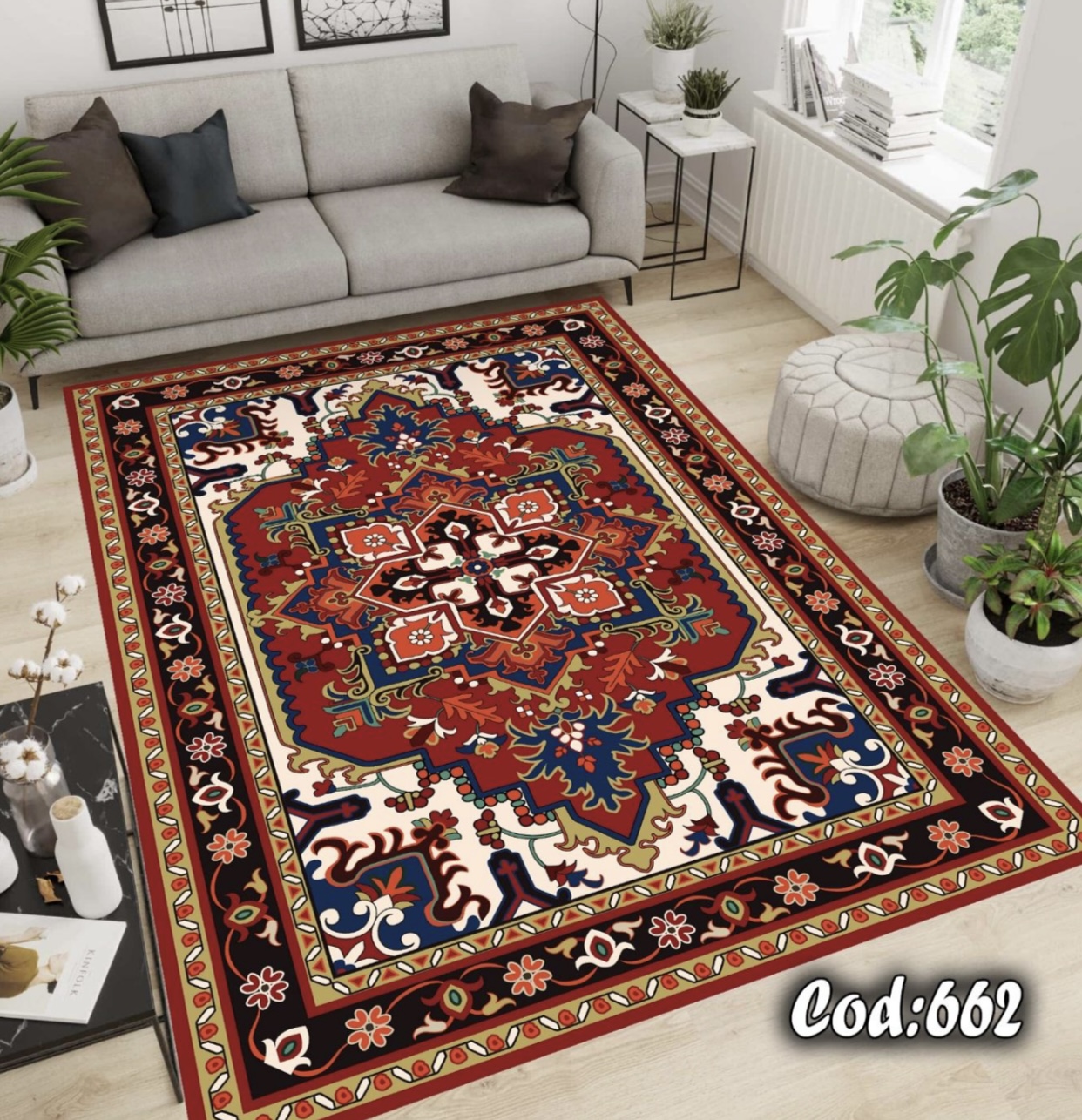 فرشینه مخمل سنتی قرمز