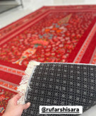 فرشینه مخمل طرح باغ گل لاکی