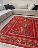 فرشینه مخمل طرح باغ گل لاکی