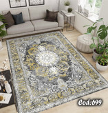 فرشینه مخمل طوسی طلایی