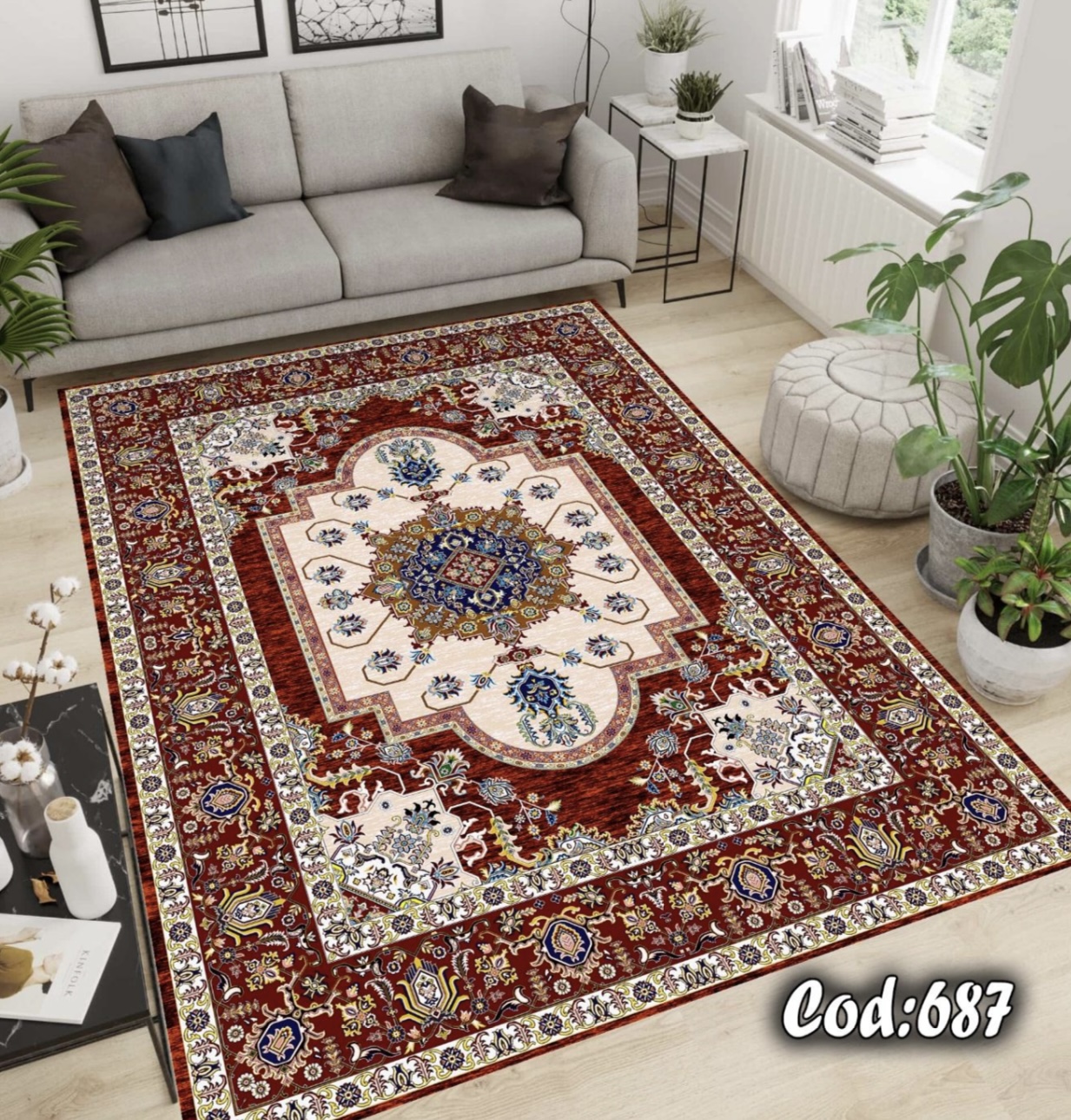فرشینه مخمل زرشکی