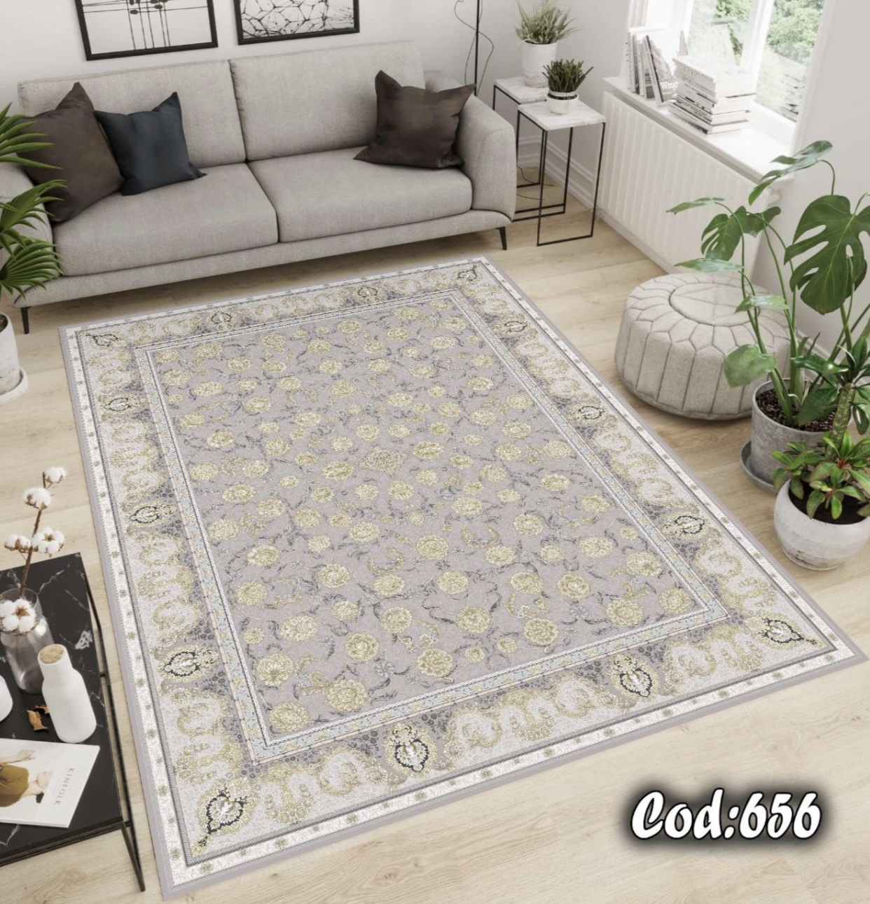 فرشینه مخمل افشان طوسی یاسی