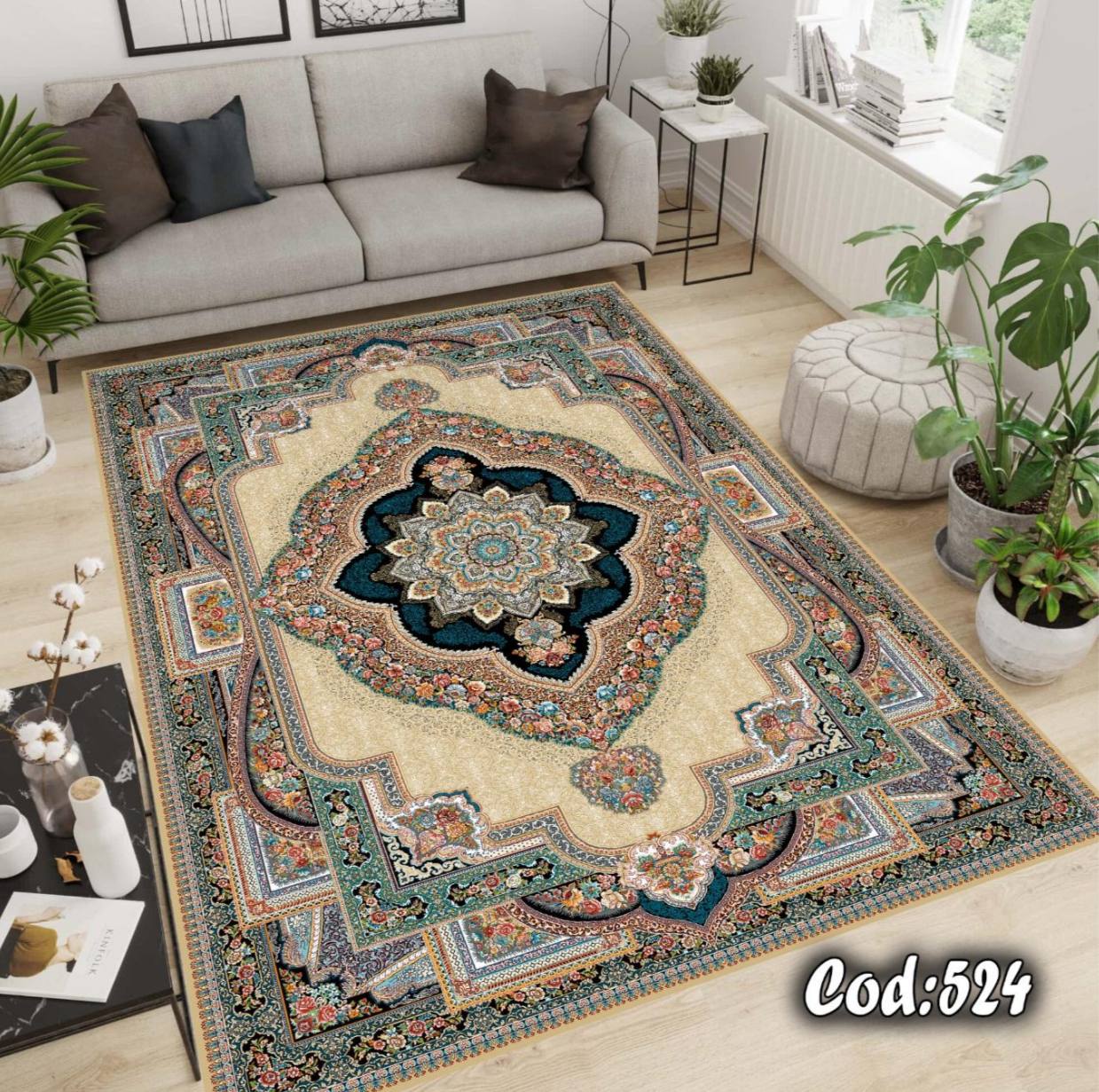 روفرشی کشدار مخمل طرح فرش