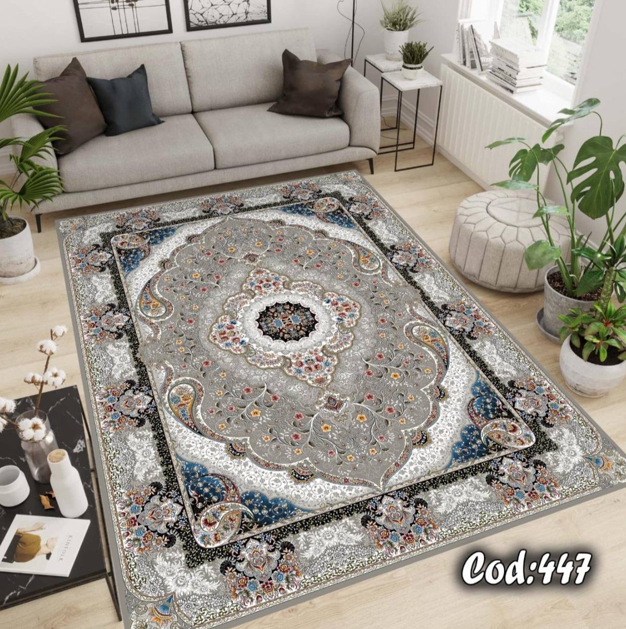 روفرشی کشدار مخمل طرح فرش