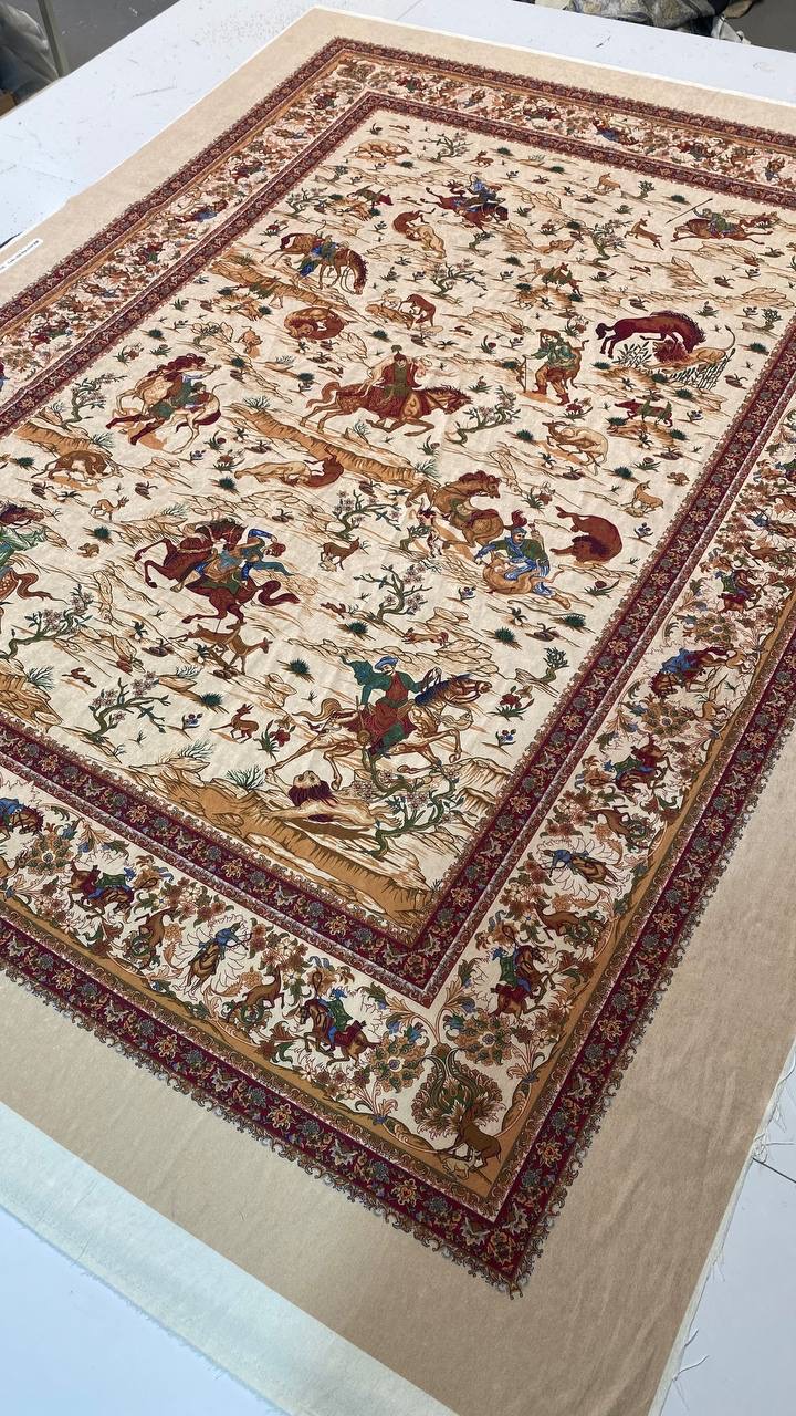 روفرشی کشدار مخمل شانل طرح شکارگاه