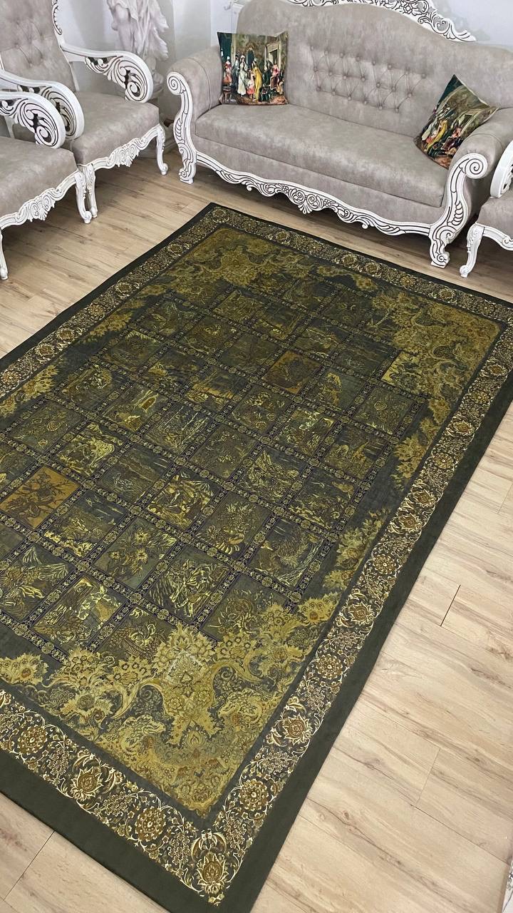 روفرشی کشدار مخمل شانل طرح کتیبه